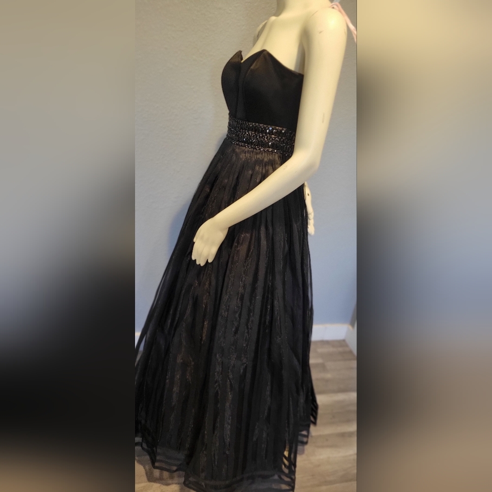 Rachel Allan Black Strapless Gown With Corset And Bra 3 Layer Size 2 - Picture 10 of 16